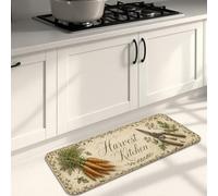 Harvest - Tapetes de cocina para piso, tapetes suaves de jardín de hierbas rústicas vintage, acolchados con resorte, cómodos, lavables, para fregaderos de cocina, lavandería, baño, 16 x 47 pulgadas