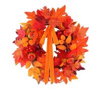 Harvest Wreath | 50 cm Realistic Pumpkin Maple Leaves Berry Garland | Otoño