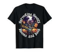 Harvesting Haunts Blooms and Boos Halloween Garden Gardener Camiseta gráfica económica, Hombre, Negro, XL