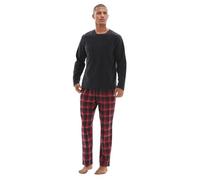 Harvey James Paquete de regalo de pijama con jersey polar y pantalones de franela a cuadros rojo rosso X-Large