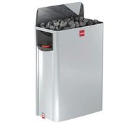 Harvia The Wall SW90 - Estufa de sauna eléctrica con control integrado, multivoltaje: monofásico o 3-fasig de acero inoxidable