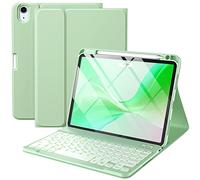Harvopu - Funda compatible con iPad Air de 11 pulgadas y 11 pulgadas Air 5th 4th Generation con teclado, extraíble retroiluminada, funda tipo folio con soporte para lápices para iPad Air de 11