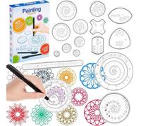 Harxin Deluxe Spiral Design Set,Regla Geométrica de Engranaje para Arte en Espiral para Manualidades Artísticas DIY y Bocetos
