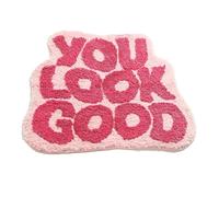 HARY Alfombra de baño rosa 50 x 80 cm You Look Good Alfombrilla de baño colorida, alfombra de baño asimétrica para baño, alfombrilla de baño antideslizante alfombra rosa dopamina decoración Get Naked