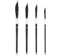 HARY Juego de 4 pinceles de acuarela, punta de daga, delineador largo fino, para artistas, líneas finas, acrílico, gouache, pintura de acuarela