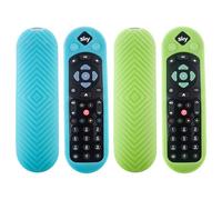 HARY Paquete de 2 fundas para control remoto Sky Q, funda de silicona que brilla en la oscuridad para controles remotos SKY135 de voz y tacto + control remoto de cristal de cielo, piel protectora