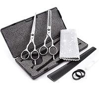 Haryali London Juego de tijeras profesionales de peluquería para cortar el pelo con tornillo ajustable, peine, botella de aceite, tela y cortadora de pelo viene en caja negra