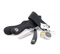 Haryali London Kit de afeitado - Kit de afeitado de 3 piezas - Maquinilla de afeitar recta - Strop de cuero - Compuesto de afilar - Elegante diseño y juego de afeitado - Kit de afeitar recto