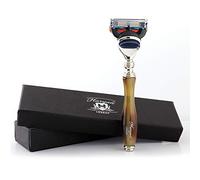 Haryali London Maquinilla de afeitar con cartucho de 5 filos con mango de cuerno réplica para barba y bigote de afeitar, perfecto para hombres y mujeres