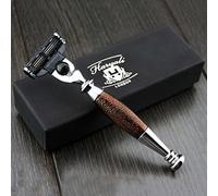 Haryali London Maquinilla de afeitar de 3 filos, con mango de diseño antiguo de granate, para hombre