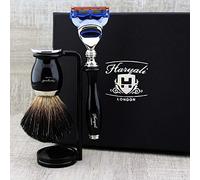 Haryali London Men's Shaving Kit with 3 Edge Razor, Shaving Brush and Shaving Stand - Perfect Set for Men