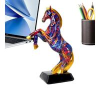 Harz Pferdestatue - Farbige Graffiti-Skulptur, Elegante Stehende Pferdefigur, Kreative Dekofigur für , Kommode, Schlafzimmer, Wohnzimmer und Türbereich | Moderne Kunstharzdekoration für Zuhause
