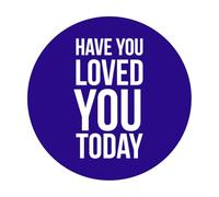 ¿Has amado hoy en círculo? Pegatinas de pared de vinilo 54.6x54.6cm Pegatinas para vidrio Azul oscuro