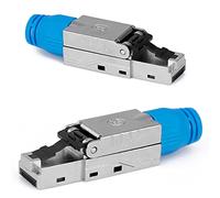 HASA zone 2 x Conector RJ45 Cat 8 Macho sin Herramientas, Crudo Conector para Cable LAN Ethernet Cat 8, Enchufe RJ45 de Alta Velocidad 40 GBit/s 2000 MHz