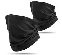 HASAGEI Braga Cuello Calentadores de Cuello Mascarilla Pasamontañas de Forro Polar Multifuncional para Hombre y Mujer para Esquí Ciclismo Senderismo Moto Correr Aire Libre (Negro*2)