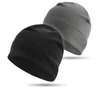 HASAGEI Gorro de Deporte para Hombre y Mujer, Gorro Funcional de Forro Polar, térmico, Transpirable, para Correr, esquí, Ciclismo, Snowboard, Escalada, Motociclismo y Exteriores (Gris + Negro)