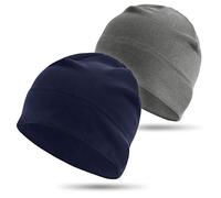 HASAGEI Gorro de Deporte para Hombre y Mujer, Gorro Funcional de Forro Polar, térmico, Transpirable, para Correr, esquí, Ciclismo, Snowboard, Escalada, Motociclismo y Exteriores (Azul Oscuro + Gris)
