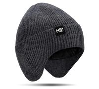 HASAGEI Gorro de protección auditiva para Hombres y Mujeres, Sombreros de Punto cálidos de Invierno para Senderismo, esquí, Correr, pasear al Perro, Azul con Forro Polar, Talla única