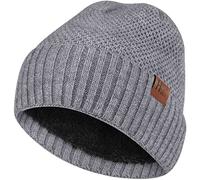 HASAGEI Gorro de Punto para Hombres y Mujeres, Gorro de Invierno Transpirable con Forro Polar Suave, Gorro de Invierno Unisex (Gris)