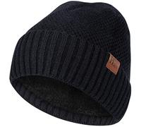 HASAGEI Gorro de Punto para Hombres y Mujeres, Gorro de Invierno Transpirable con Forro Polar Suave, Gorro de Invierno Unisex (Negro)