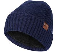 HASAGEI Gorro de Punto para Hombres y Mujeres, Gorro de Invierno Transpirable con Forro Polar Suave, Gorro de Invierno Unisex (Azul)