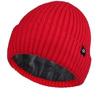 HASAGEI Gorro de punto para mujer, gorro grueso de forro polar, térmico, transpirable, unisex, gorro de punto, suave, para otoño, invierno, gorro de invierno, rojo, Talla única