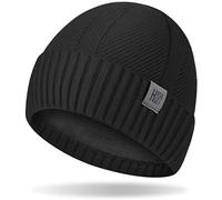 HASAGEI Gorros de Punto, Gorro Beanie para Hombre y Mujer, Diseño Clásico Moderno y Suave y Elástico, Unisex (Negro)