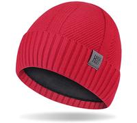 HASAGEI Gorros de Punto, Gorro Beanie para Hombre y Mujer, Diseño Clásico Moderno y Suave y Elástico, Unisex (Rojo)