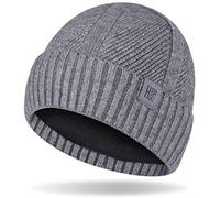 HASAGEI Gorros de Punto, Gorro Beanie para Hombre y Mujer, Diseño Clásico Moderno y Suave y Elástico, Unisex (Gris)