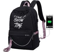 HASAGEI Mochilas Escolares Juveniles para 15.6“ Mochila Unisex para la Escuela Daypacks para Mujeres Hombres (Negro)