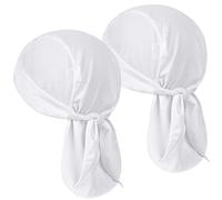 HASAGEI Sports Bandana Cap Hombre Mujer Biker Bandanas Pañuelo, blanco-2pack, Talla única