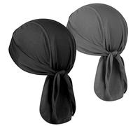 HASAGEI Sports Bandana Cap Hombre Mujer Biker Bandanas Pañuelo, Negro y gris., Talla única