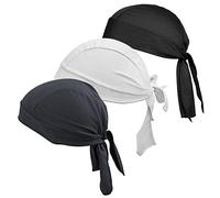 HASAGEI Sports Bandana Cap para mujer negro / gris / blanco, paquete de 3
