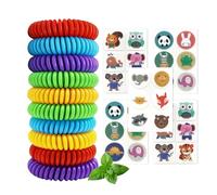 HASAIKA® 10 Pulseras Antimosquitos Bolsitas, 30 Pegatinas Repelente de Mosquitos de Dibujos Animados, Adecuado para actividades al aire libre en verano