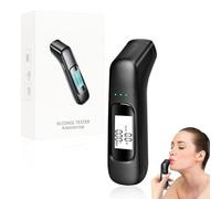 HASAIKA® Alcoholímetro Portátil Profesional, Alcoholimetro Homologado, Test Alcoholemia de Policía con Pantalla LCD, Alcolimetros Personal para Uso Doméstico (Negro)