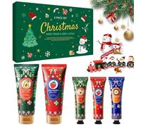 HASAIKA® Crema de Manos Navideña Set, El set de crema de manos contiene loción corporal hidratante y es adecuado como regalo para amigos y colegas, 5 piezas