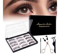 HASAIKA® Pestañas Postizas Magnéticas, Kit pestañas magnéticas, Pestañas Magnéticas Reutilizables, Pestañas postizas sin pegamento, resistentes al agua (6 Pares)