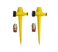 Hasaller 2 aspersores automáticos de metal de 360 grados con boquilla de latón ajustable para riego de jardín y riego de césped grande