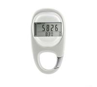 Hasaller Acelerómetro 3D Podómetro para Caminar Correr Pistas Pasos Distancia Calorías Compacto Ligero ABS Dispositivo Fitness Color Blanco 7.6x4x1CM