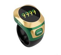 Hasaller Anillo inteligente electrónico luminoso con pantalla a color Contador de oración recargable para adoración Batería de 40 mAh Carga tipo C Resistente al agua 18 mm 20 mm 22 mm (verde)