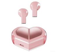 Hasaller Auriculares inalámbricos en forma de corazón para mujeres, parejas, auriculares inalámbricos con forma de corazón, auriculares de dientes azules, auriculares inalámbricos en forma de corazón