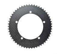 Hasaller Bielas de bicicleta de pista de una sola velocidad, plato de fibra de carbono BCD144 de engranaje fijo para bicicleta de una sola velocidad 49T-64T, cadena de bicicleta de carreras ligera