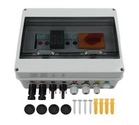 Hasaller Cajas combinadoras fotovoltaicas de 1000 V 2 cuerdas en 1 salida para sistema solar fotovoltaico IP65 impermeable DC String Junction Solar PV Combiner Box con fusibles de 16 A CC e