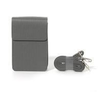 Hasaller Elegante funda de transporte de cuero PU para Instax para MINI Link+impresora fotográfica con correa para el hombro Bolsa de almacenamiento protectora a prueba de golpes Negro (gris)