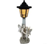 Hasaller Estatua de ángel de resina alimentada por energía solar para jardín, luz IP45, impermeable, adorno al aire libre para patio, camino, villa, patio, decoración blanca (A)