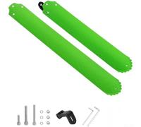 Hasaller Guardabarros plegable para bicicleta, parte delantera y trasera, ajustable, núcleo de acero para ruedas de 14 a 22 pulgadas, patrón de onda de drenaje rápido, negro (verde)