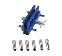 Hasaller Kit de plantilla de clavija de autocentrado ajustable para carpintería con 6 bujes de acero de 0.4 a 2 pulgadas, herramienta de aleación de aluminio azul
