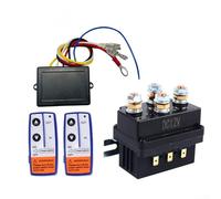 Hasaller Kit de relé de solenoide de control remoto de cabrestante de 12 V 500 A para ATV UTV lado a lado cortacésped tractor de jardín con control remoto doble