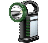 Hasaller Linterna LED alimentada por energía solar USB C recargable 4800mAh luz de camping con modos estroboscópicos altos y bajos y luces laterales para senderismo al aire libre, naranja (verde)