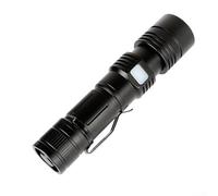 Hasaller Linterna LED XHP50 de alta potencia de 1200 lúmenes recargable por USB con enfoque de zoom 5 modos para camping, senderismo, iluminación al aire libre, aleación de aluminio, negro (A)